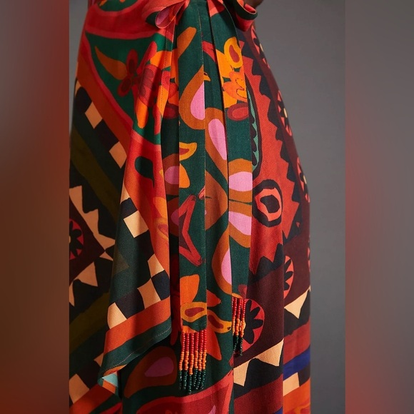 FARM Rio for Anthropologie Hanky Wrap Midi Dress Size S - Picture 6 of 12